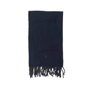 POLO Ralph Lauren 80s Vintage Blue & Gray Scarf Embroidered Polo Logo Scarves